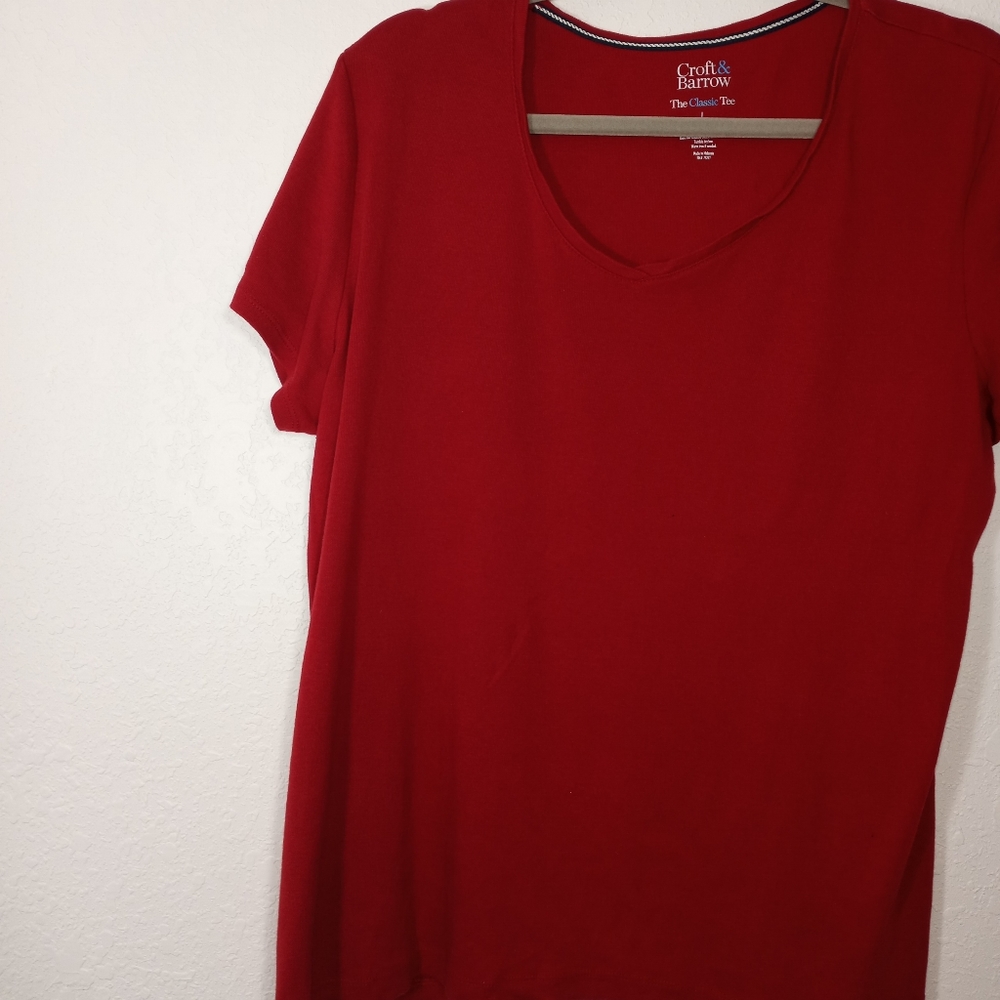 Croft&Barrow, The Classic Tee, L, Red,